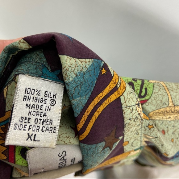 Burma Bibas 2000 silk party button down XL - Picture 8 of 8